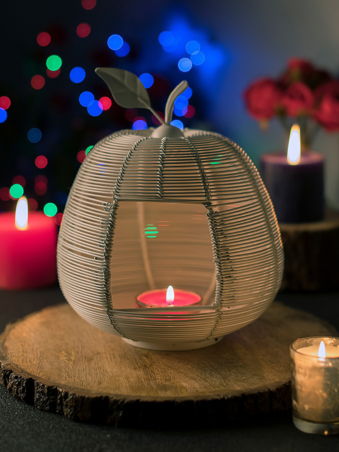 Homesake White Solid Apple Shaped Candle Holder