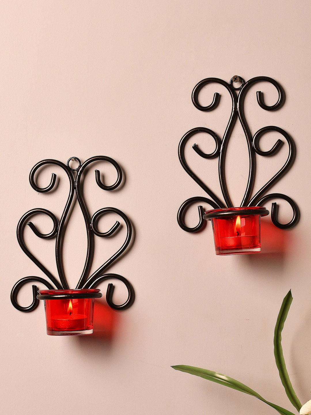 Homesake Set Of 2 Black Tea Light Candle Holders