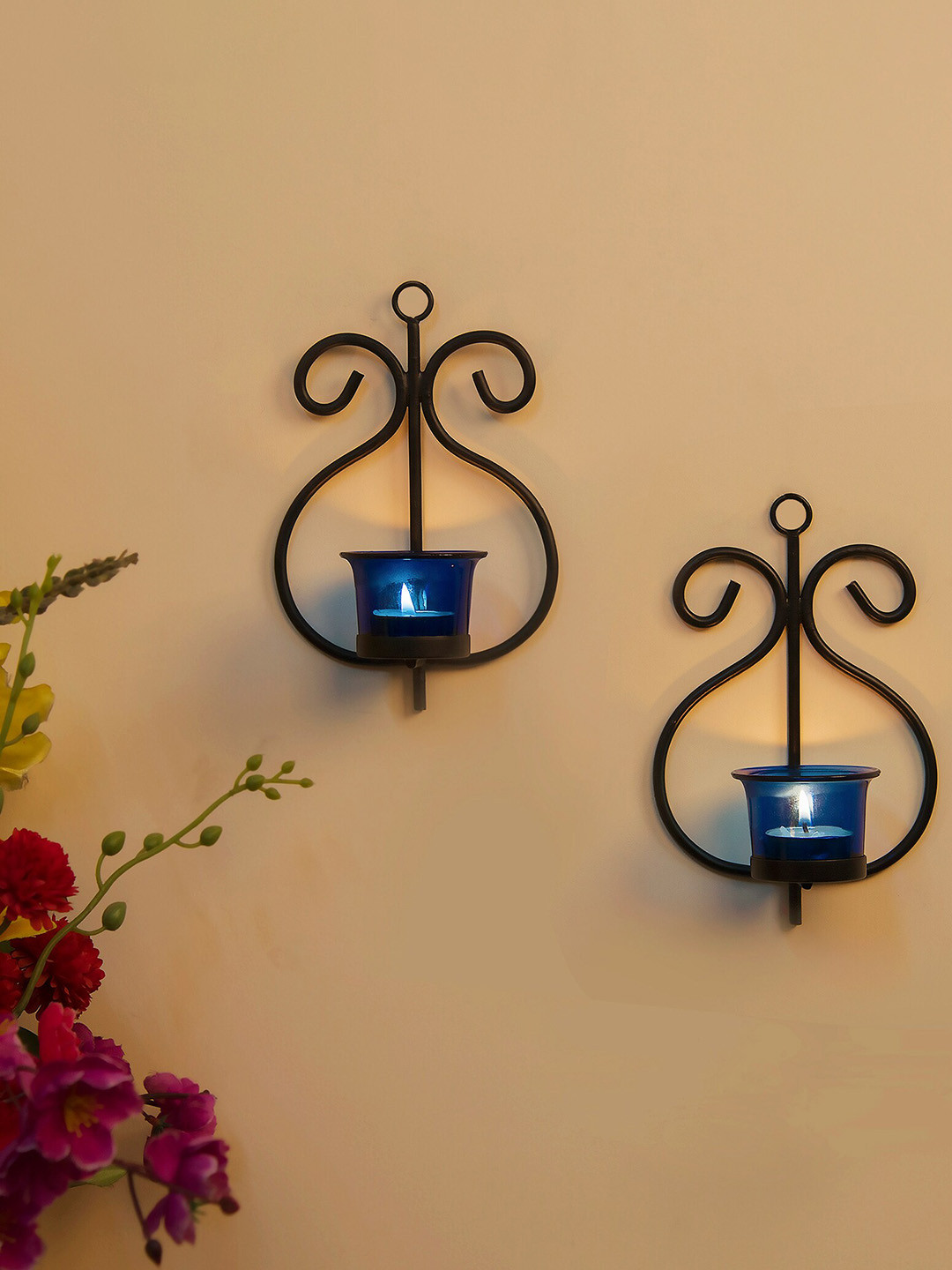 Homesake Set Of 2 Black Candle Holders