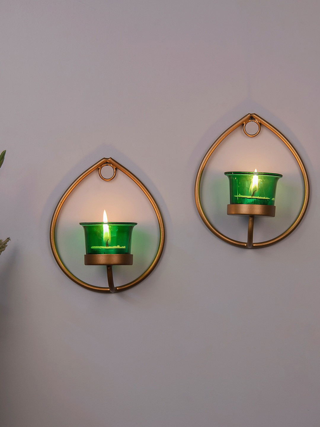 Homesake Set of 2 Golden Candle Holder