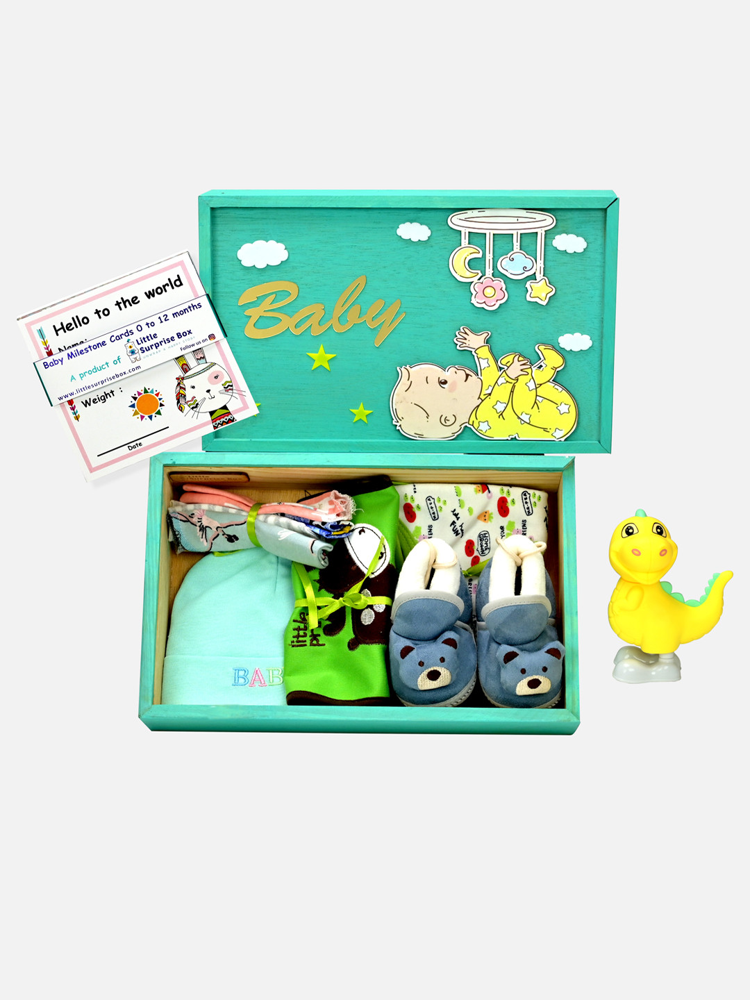 Little Surprise Box LLP Infant 15Pcs Green Baby Apparel Gift Set