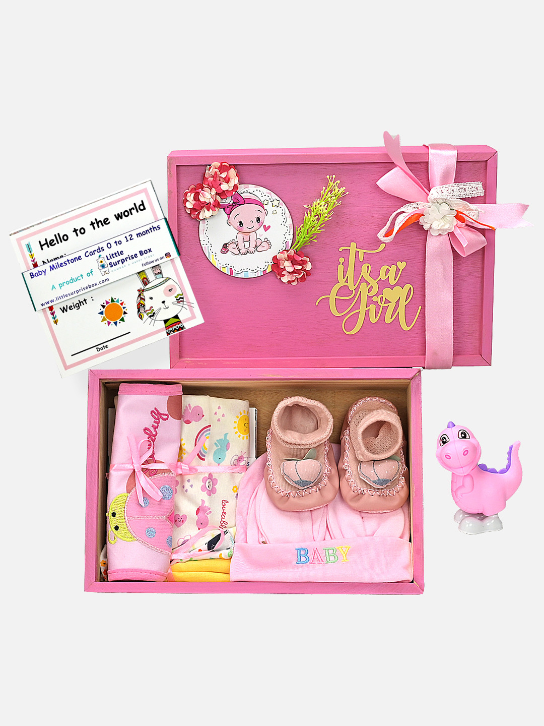 Little Surprise Box LLP Infant 15-Pcs Printed Baby Apparel Gift Set