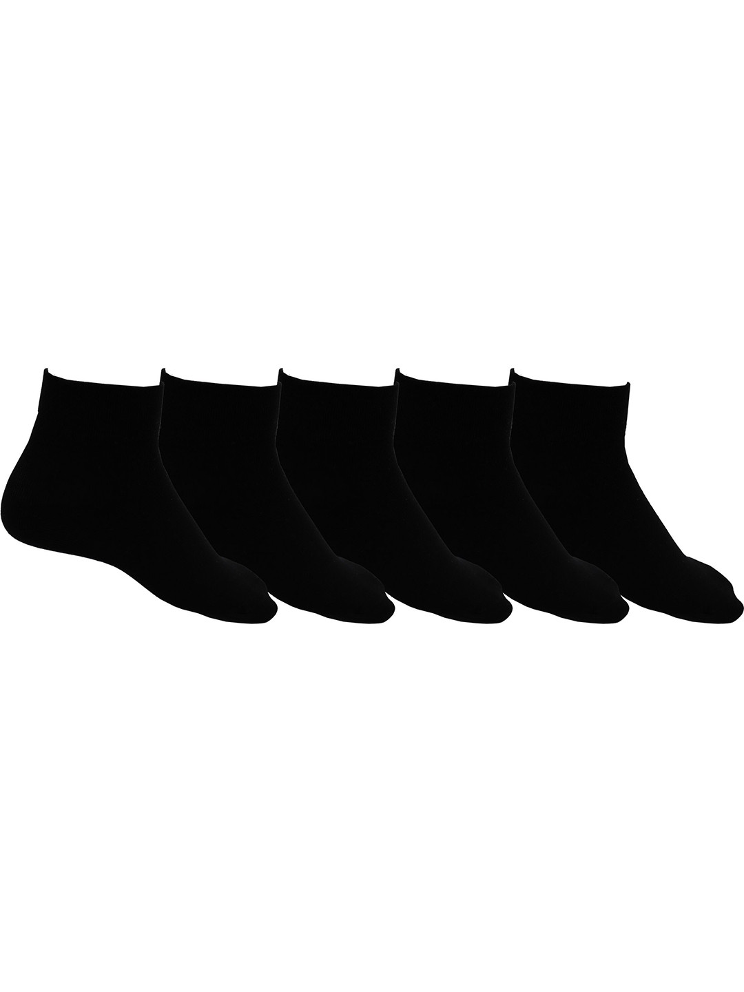RC. ROYAL CLASS Pack of 5 Kids Black Ankle Length Solid Cotton Socks