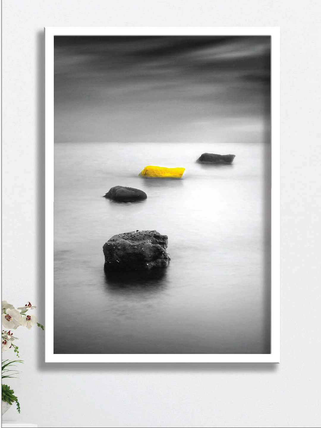 SAF Grey Wall Living Room Rectangle Potrait Paintings Wall Art -19.5 x 13.5In