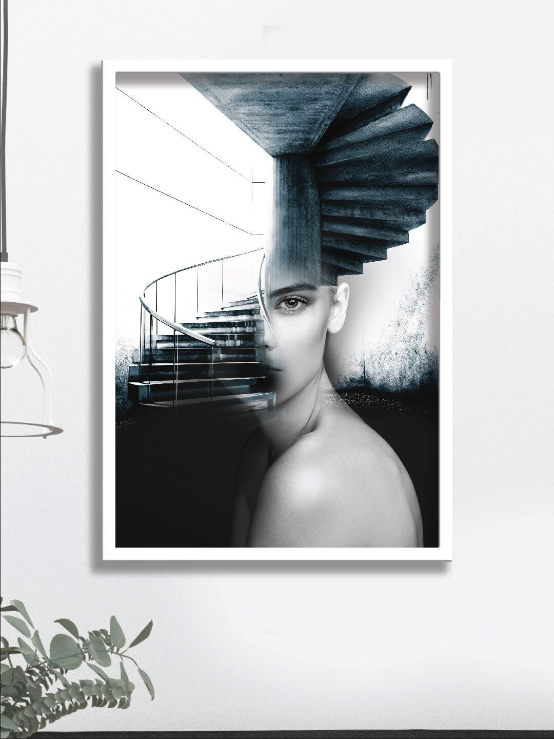 SAF Black & White Modern Art Canvas Painting Wall Art