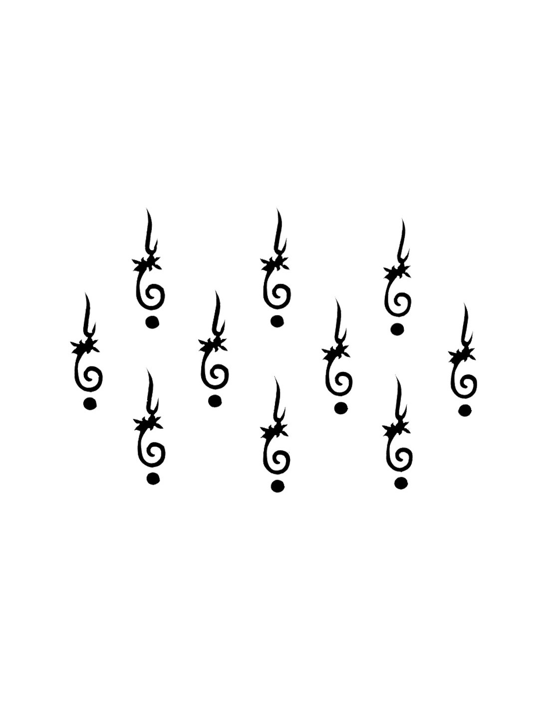 Comet Busters Set Of 10 Black Bindi Sindoor