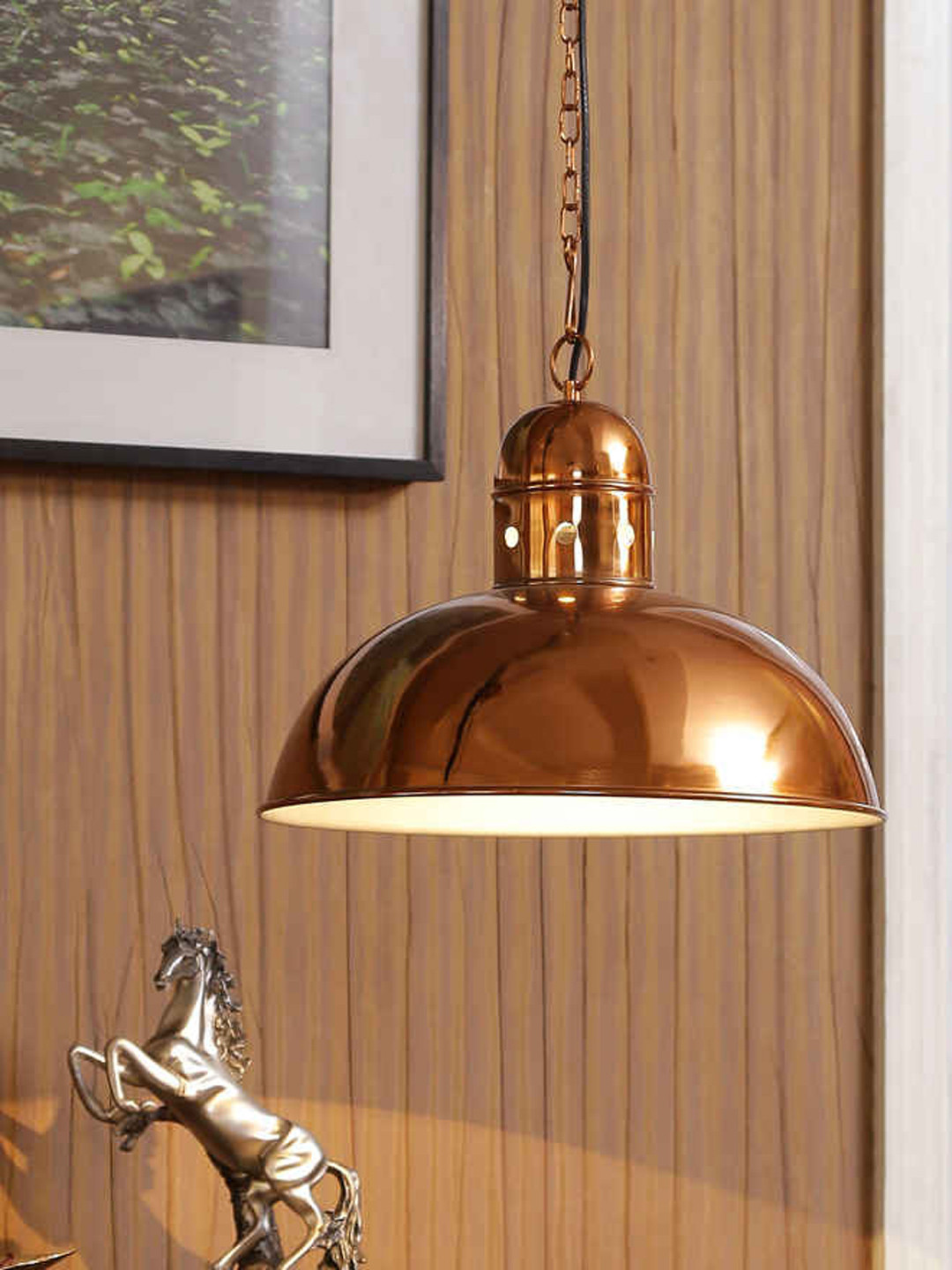 THE LIGHT STORE Copper-Toned Pendant Hanging Lamp