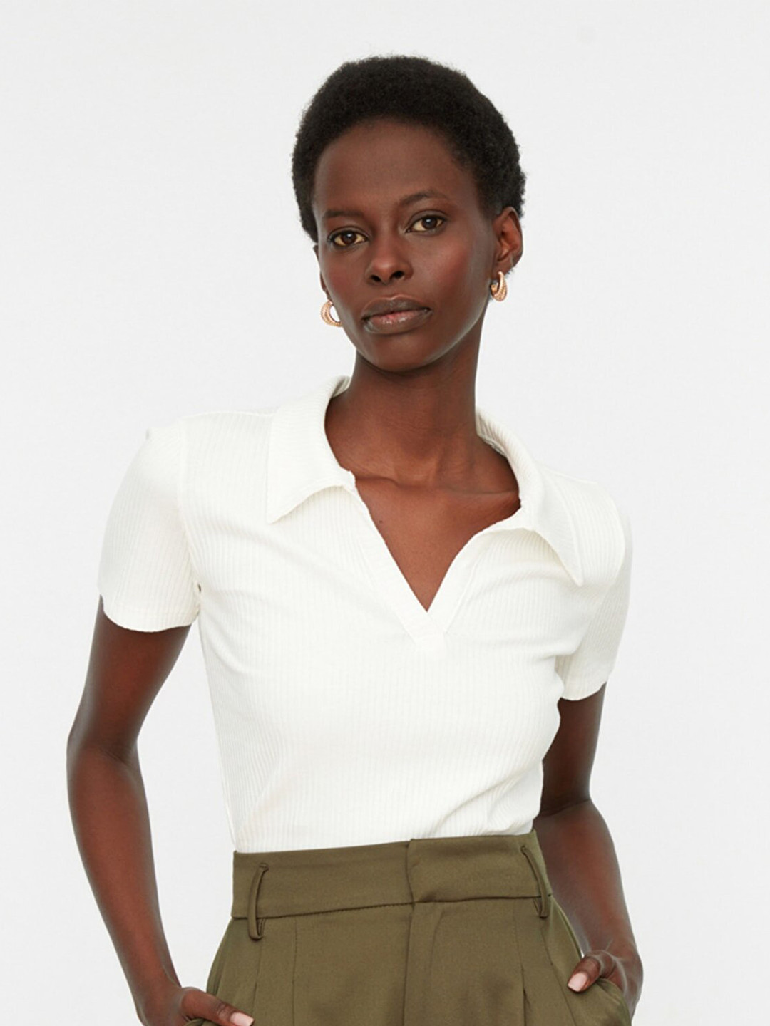 Trendyol Women White Shirt Style Top