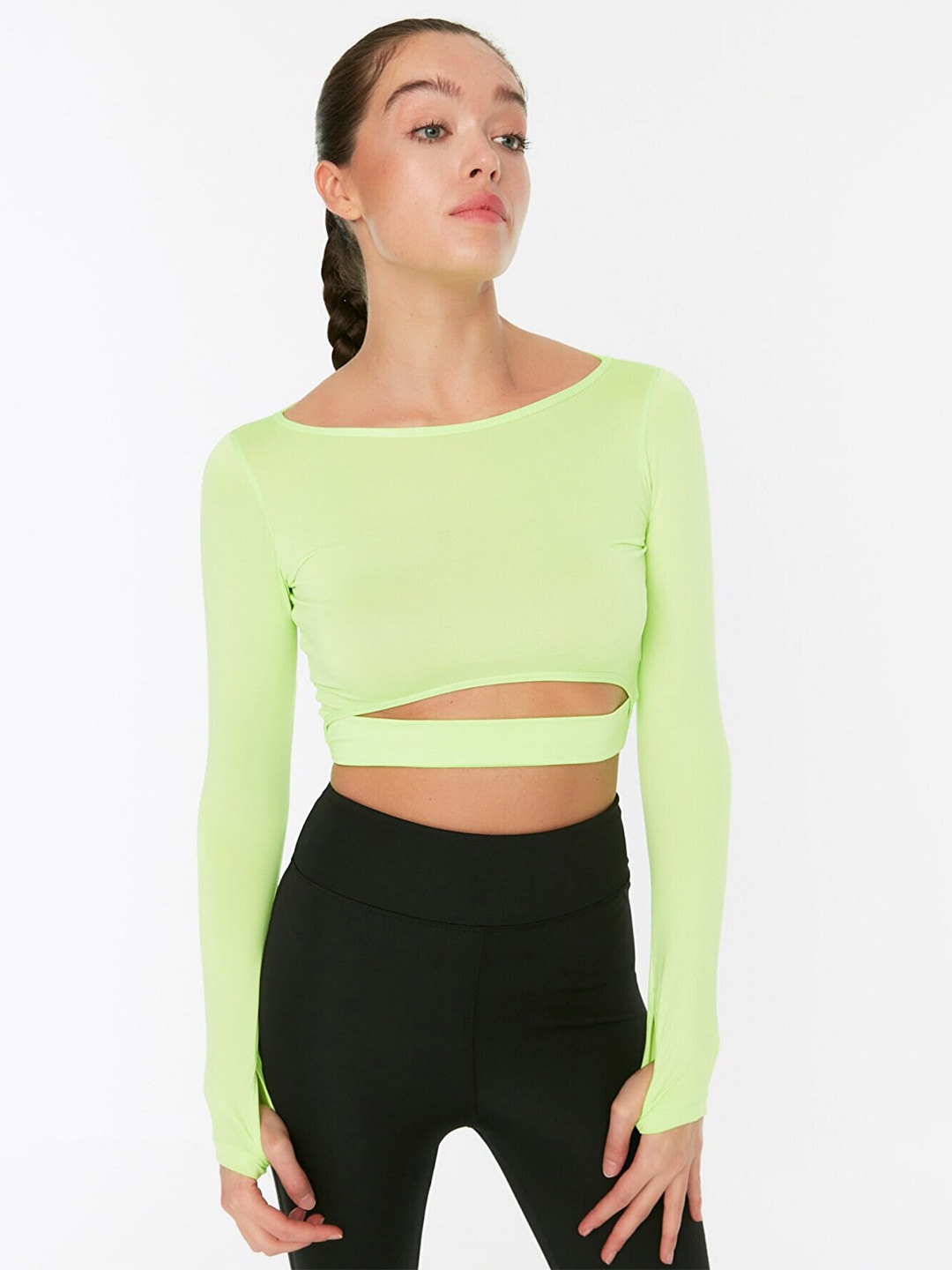 Trendyol Green Cut Out Crop Top