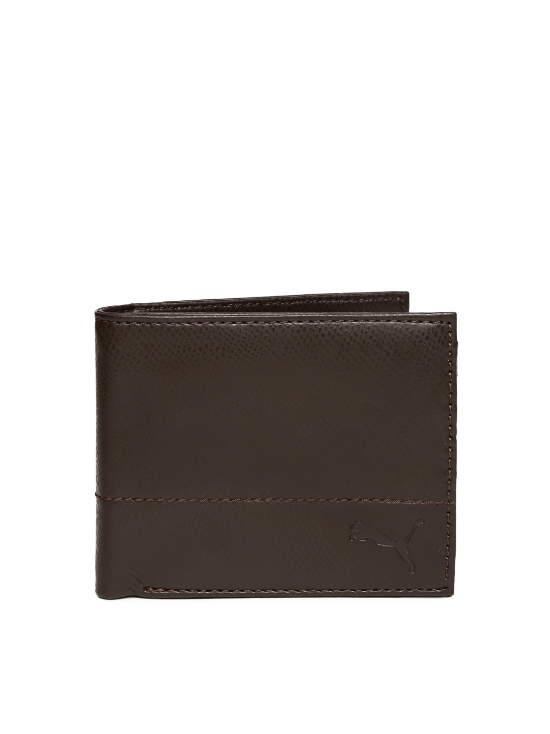 Buy Puma Unisex Brown Textured Two Fold Wallet Wallets for