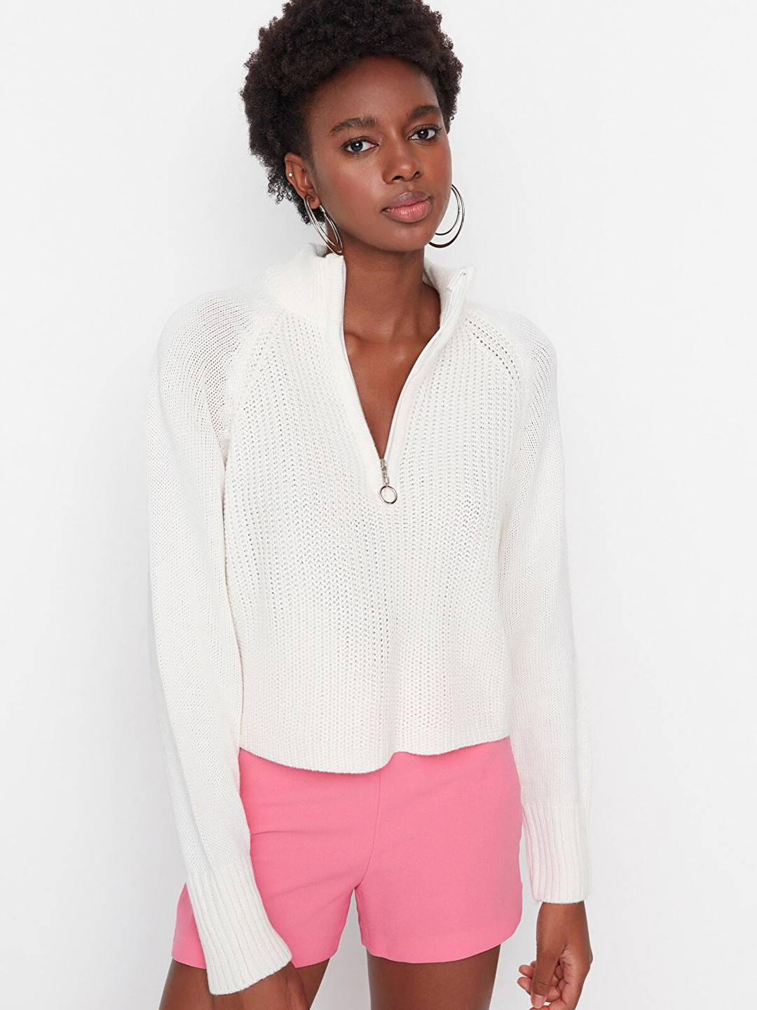 Trendyol Women Off White Sweater Vest