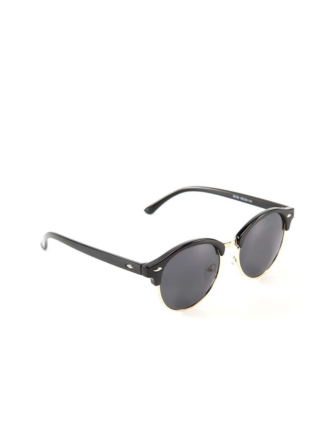 Intellilens Unisex Black Lens & Black Oval Sunglasses With Polarised & UV Protected Lens