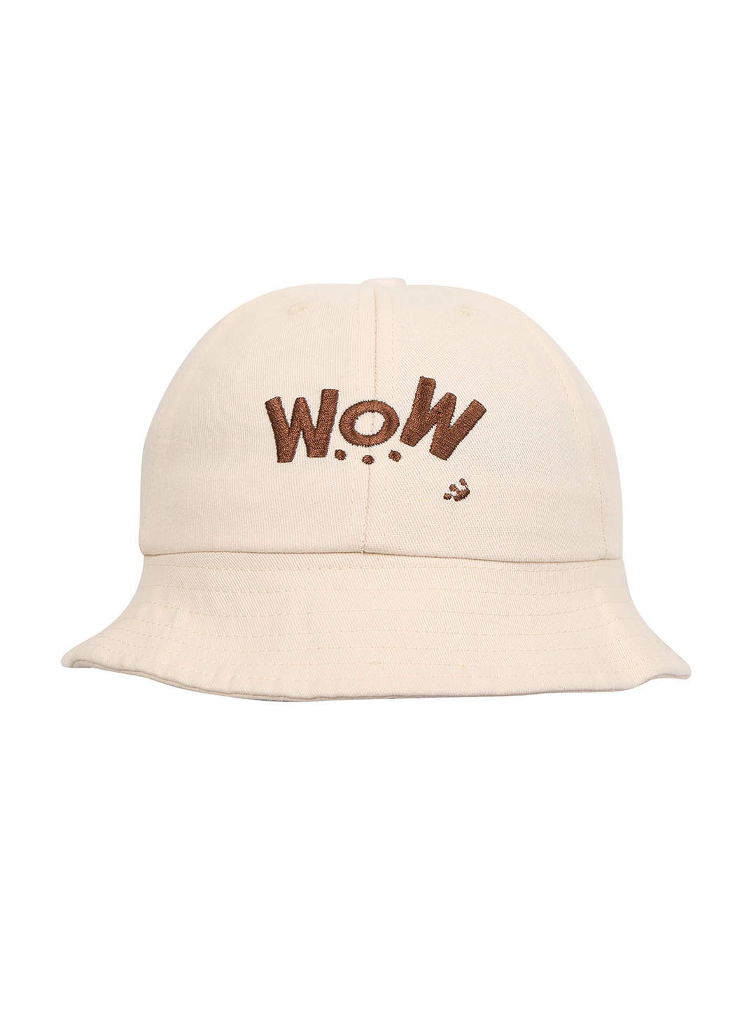 FabSeasons Unisex Kids Beige Cotton Bucket Cap