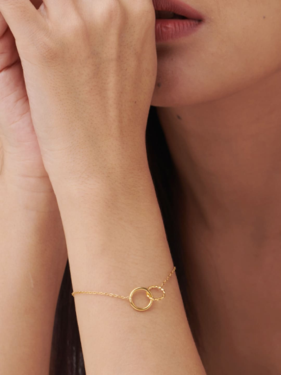 PALMONAS Women Double Rings Waterproof & Anti-Tarnish Bracelet