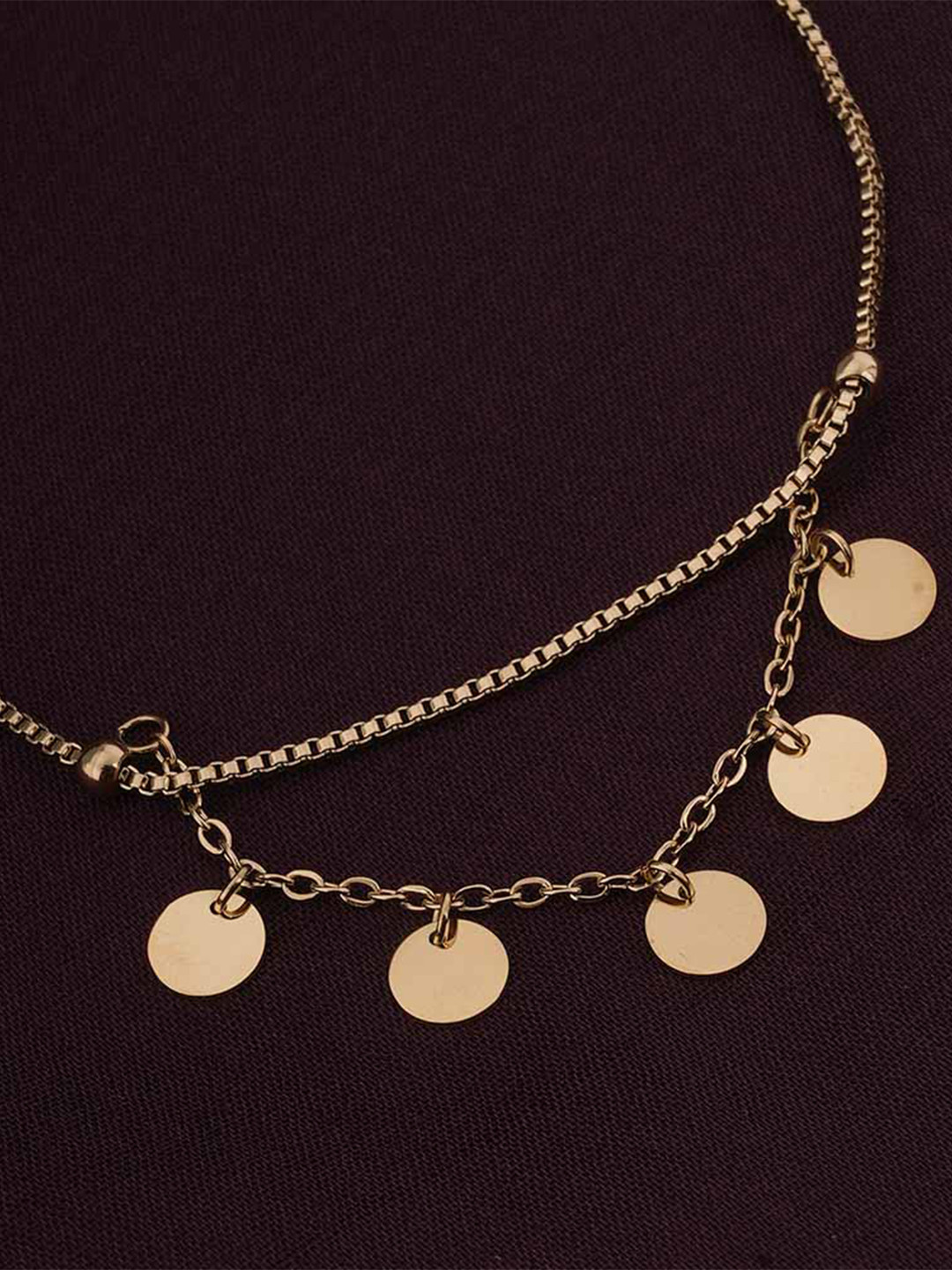 PALMONAS Women Tiny Plates Waterproof & Anti-Tarnish Bracelet