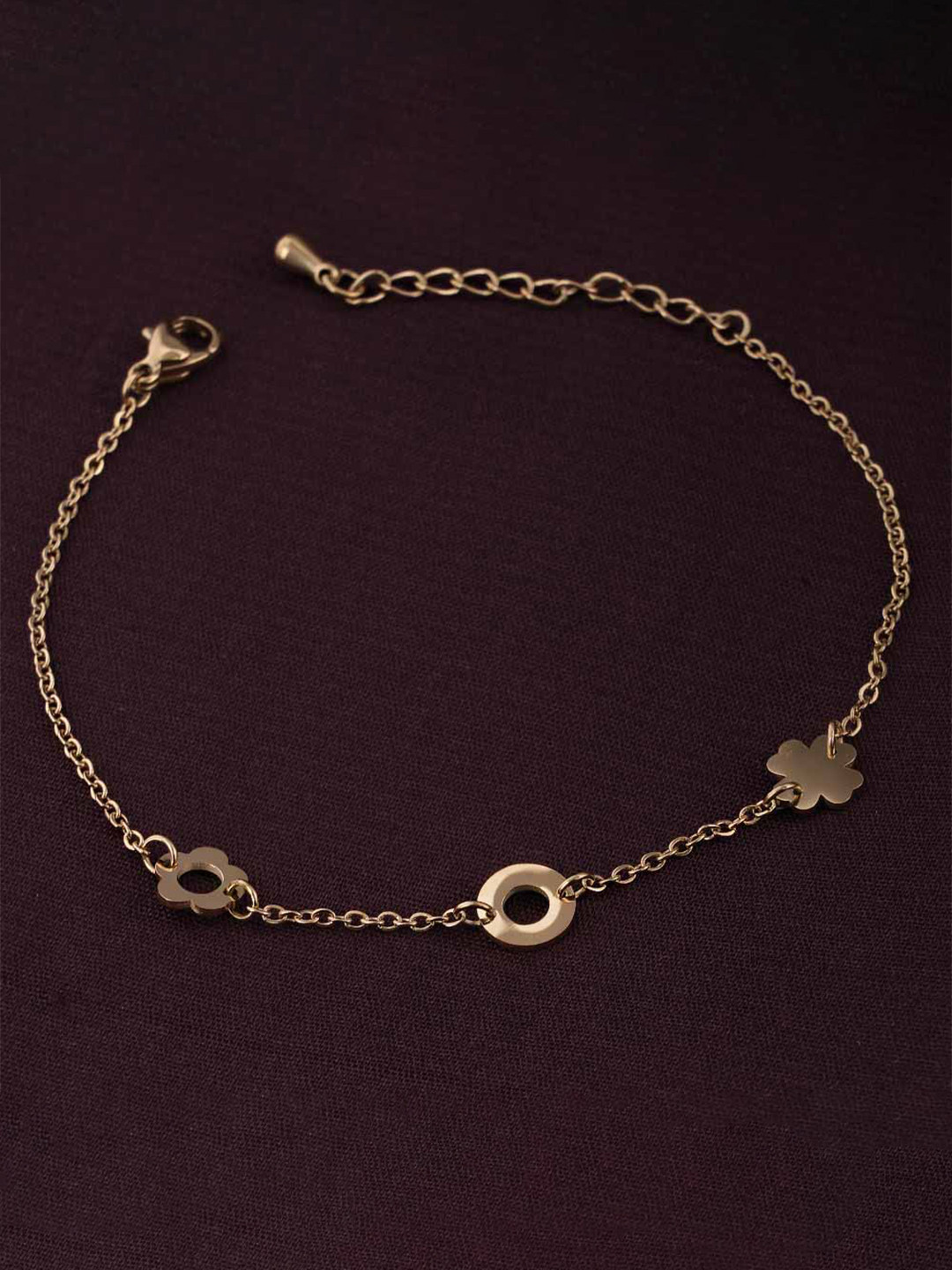 PALMONAS Women 18k Gold-Plated Charm Bracelet