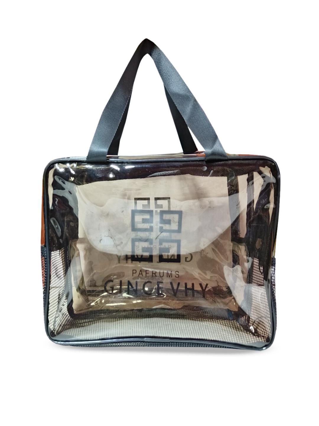 Queue Black Printed Waterproof Makeup Kit Storage Organizer