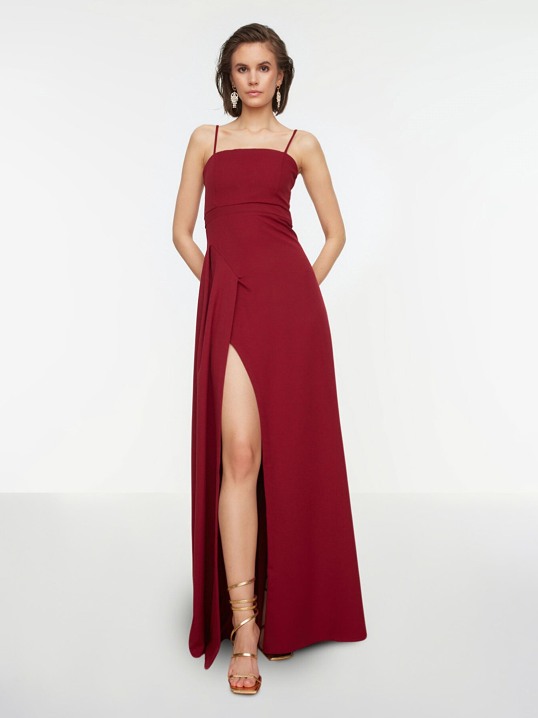 Trendyol Maroon Maxi Dress