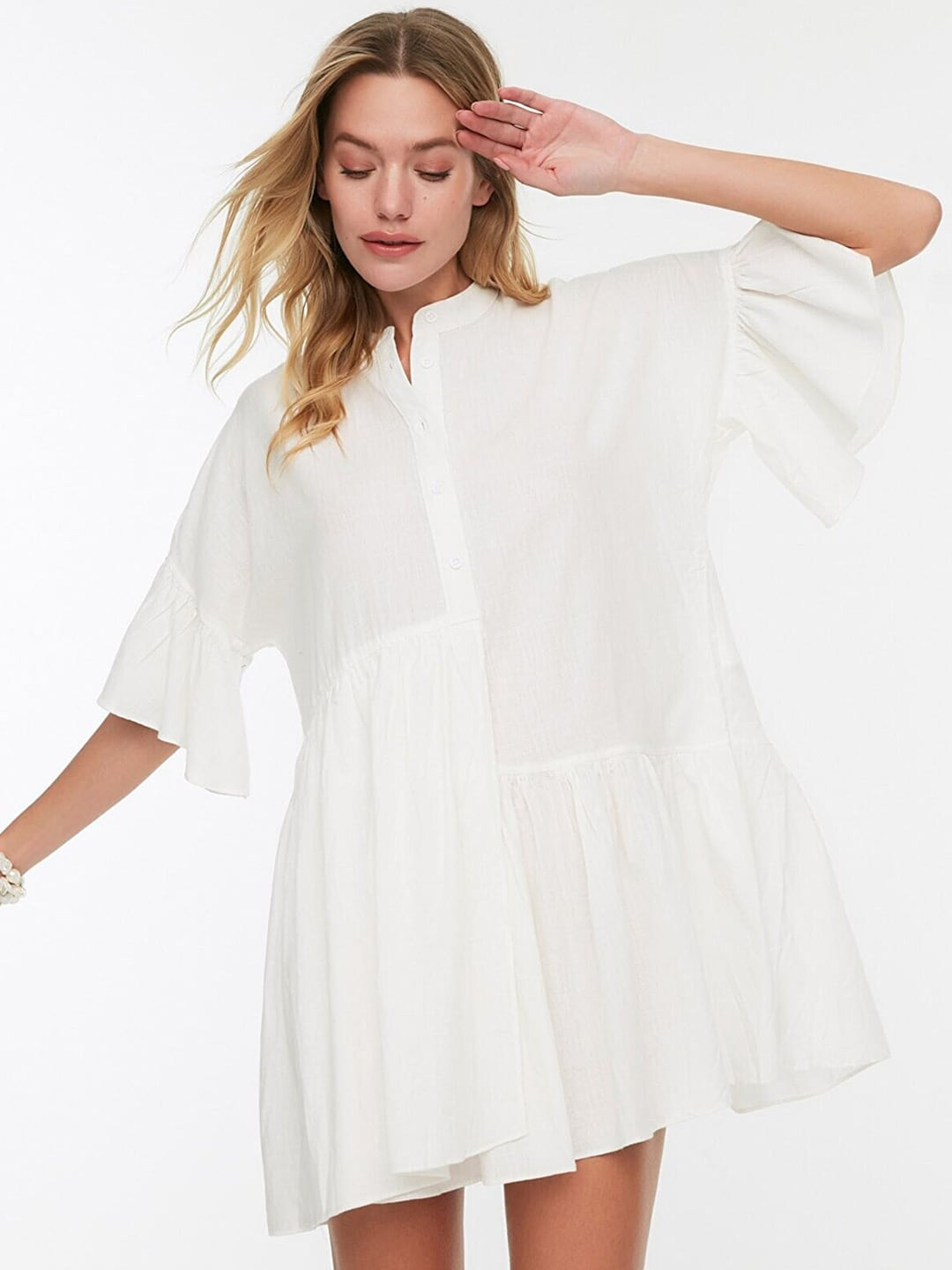 Trendyol Women White T-shirt Mini Dress