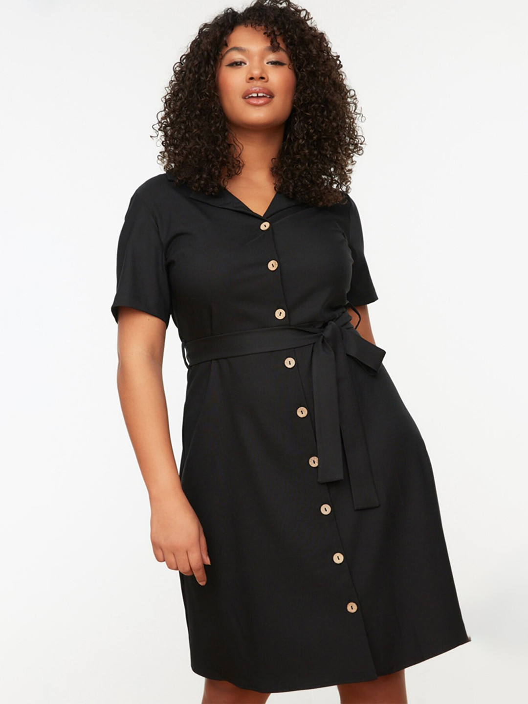 Trendyol Black Button Down Shirt Dress