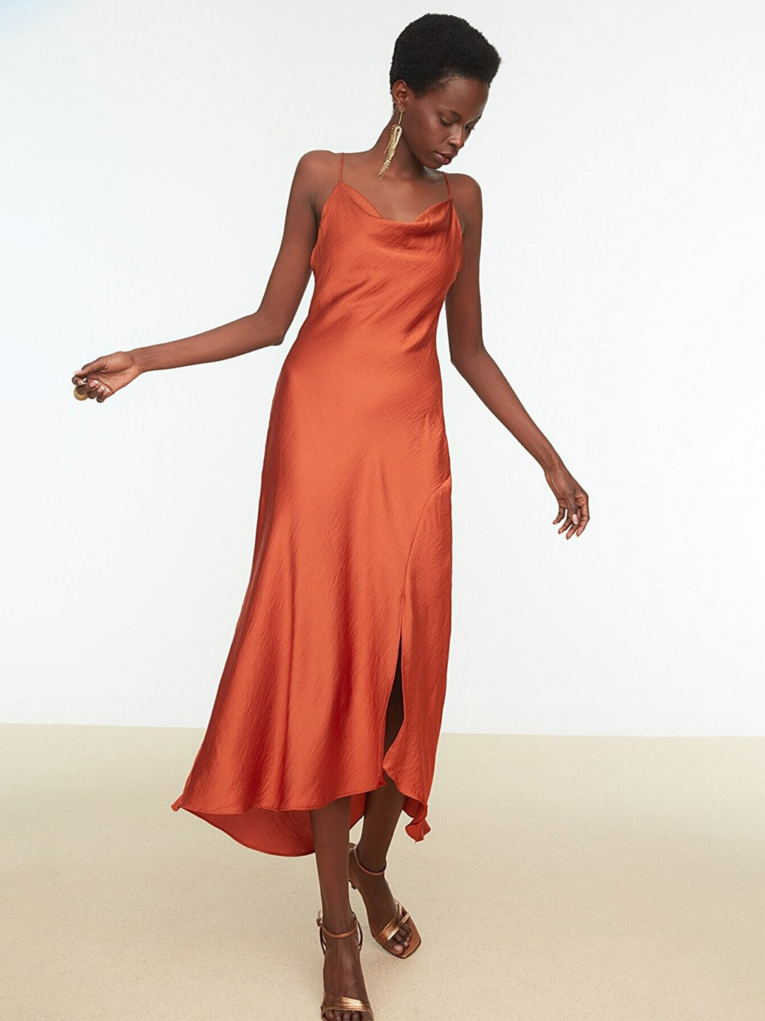 Trendyol Women's Coffee Brown Maxi Dress