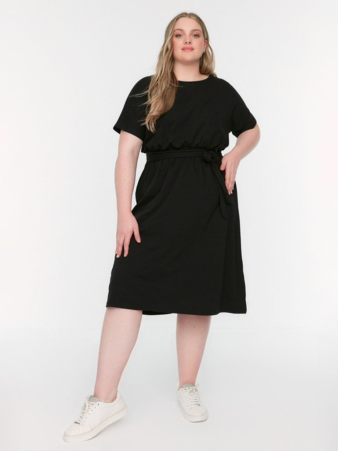 Trendyol Black Solid Plus Size Dress