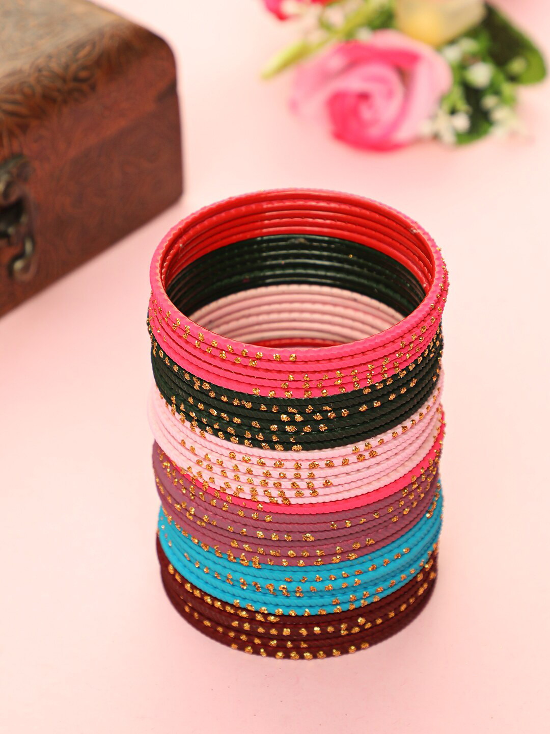 Jazz and Sizzle Set Of 24 Solid Handcrafted Bangles