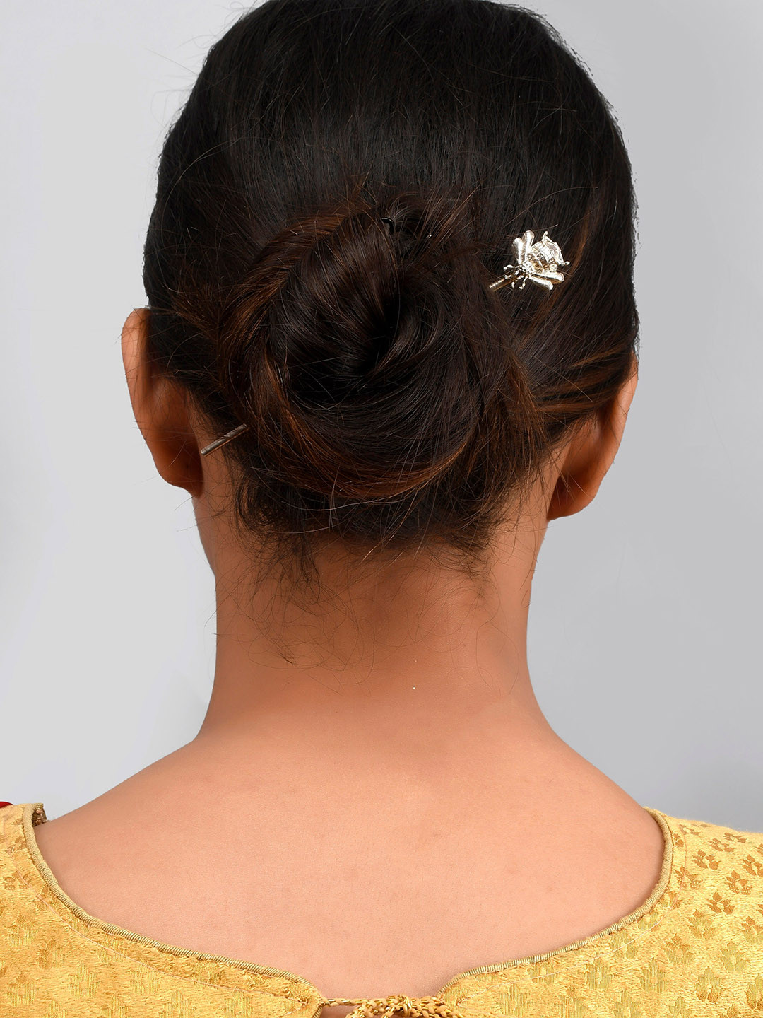 Silvermerc Designs Silver-Plated Pearl Beaded Bun Stick