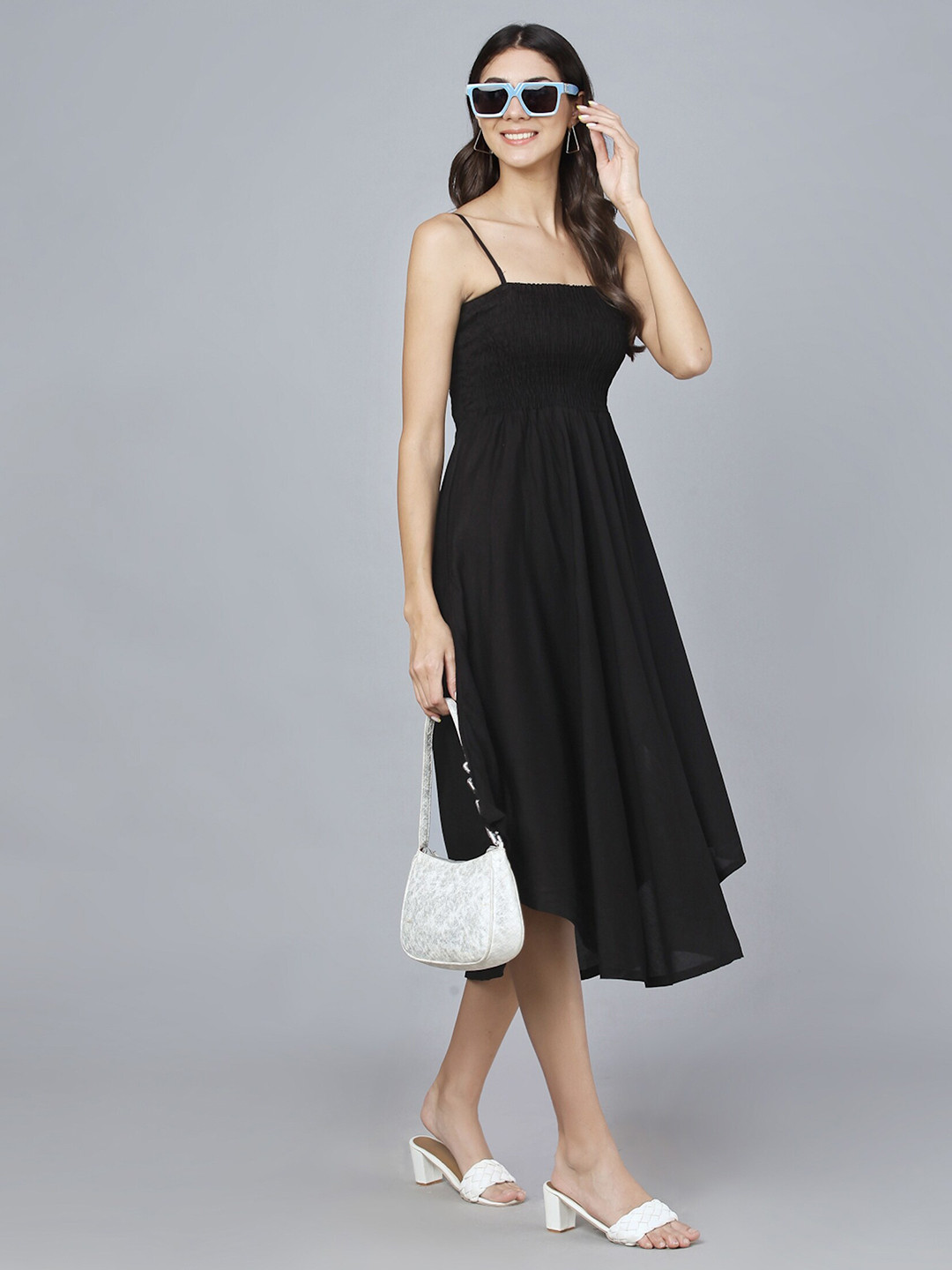 Vastralay Women  Black Midi Dress