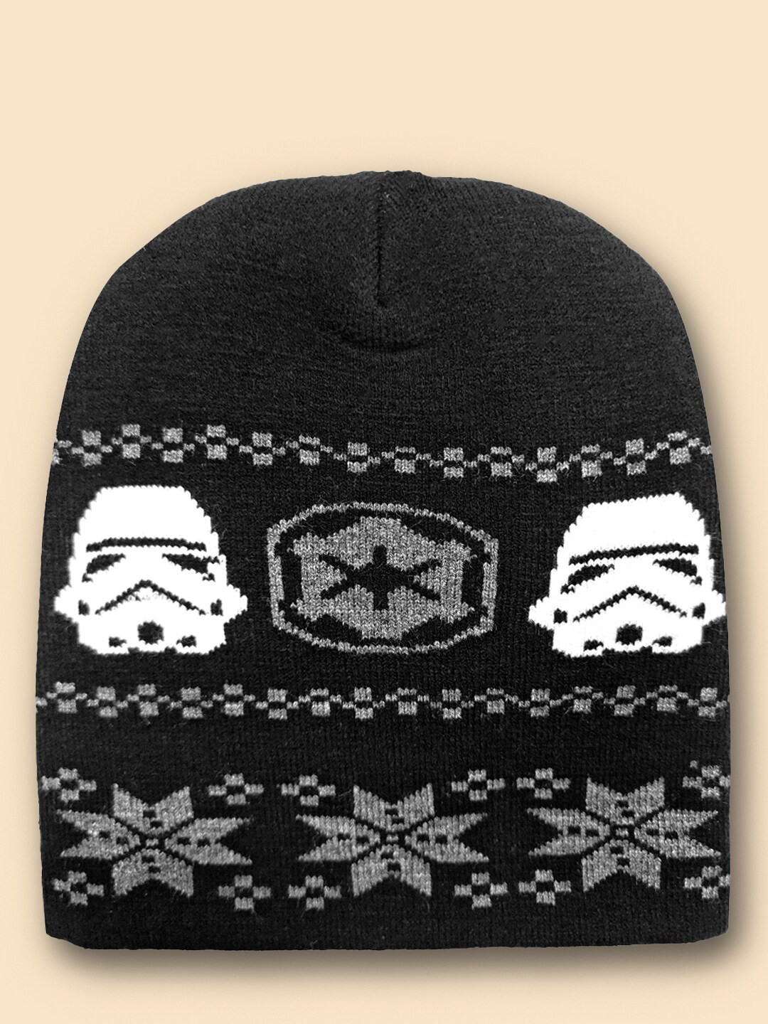 Free Authority Men Black & White Star Wars Printed Beanie