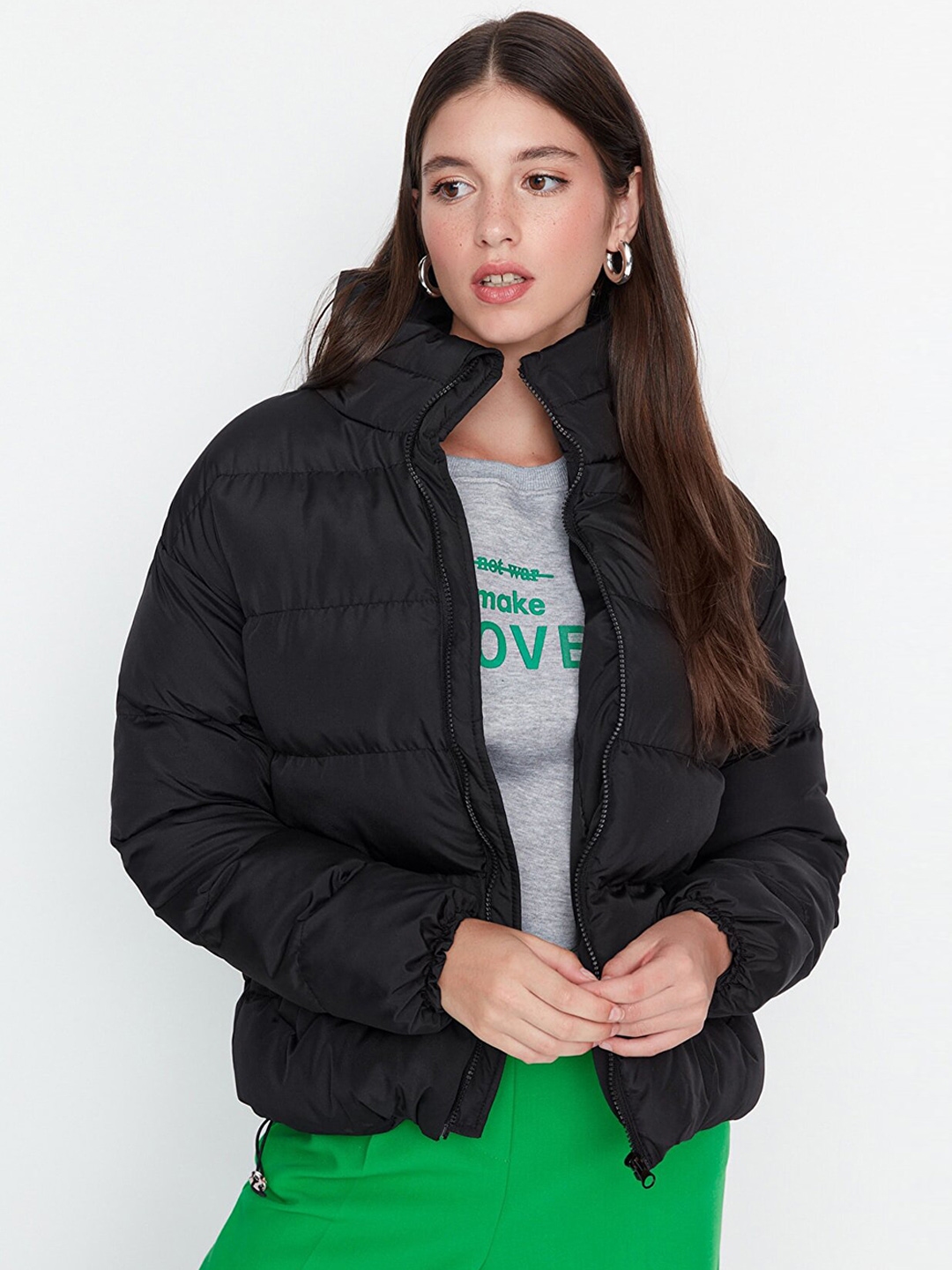 Trendyol Women Black Puffer Jacket