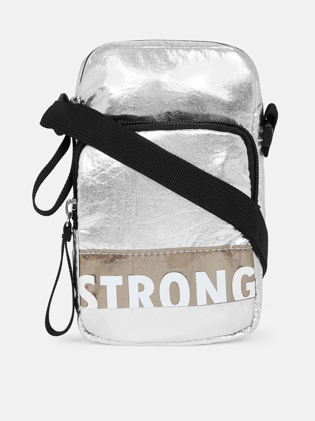 Forever Glam by Pantaloons Silver-Toned Structured Sling Bag