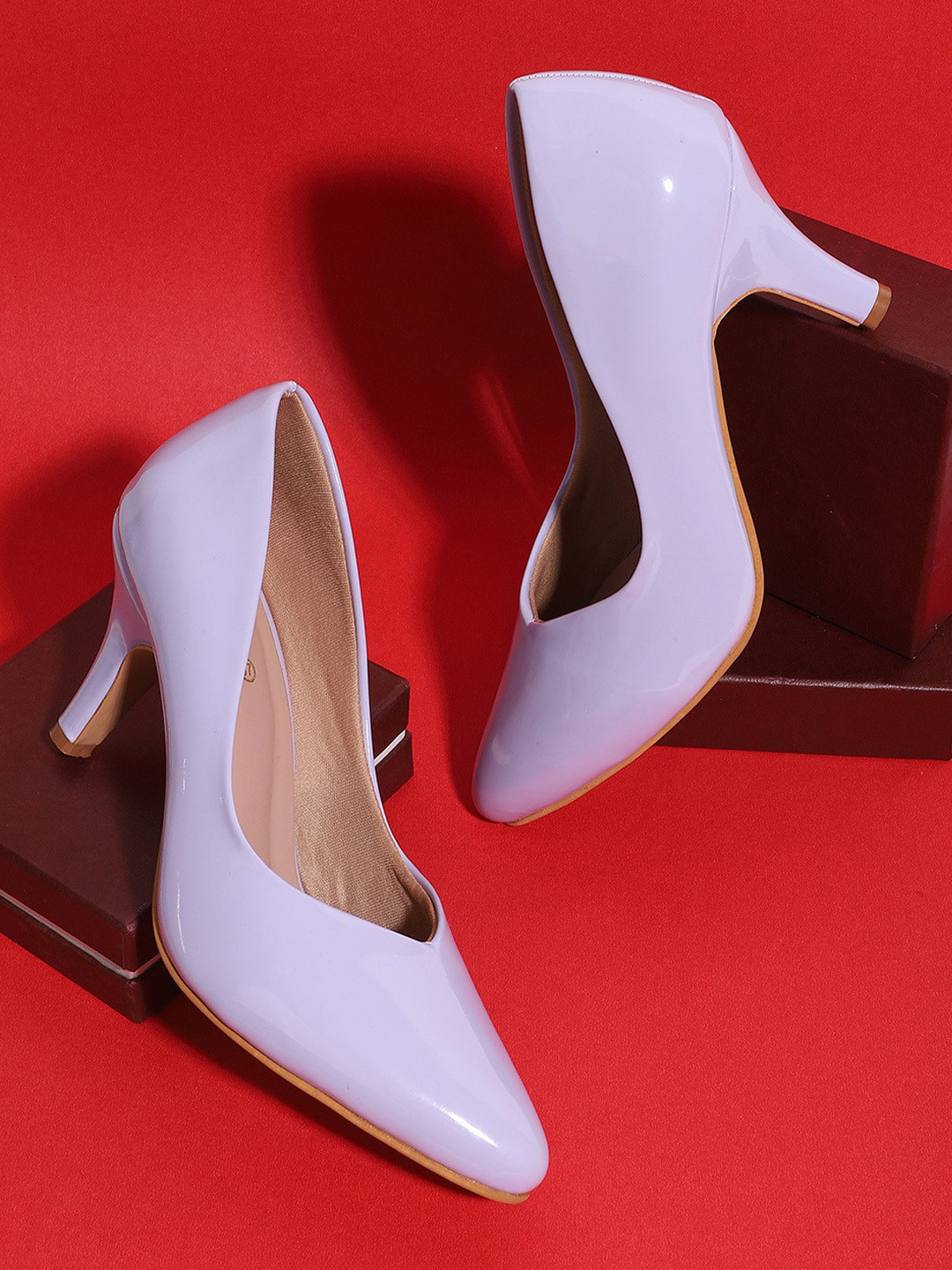 ICONICS Women Purple Solid Stiletto Pumps