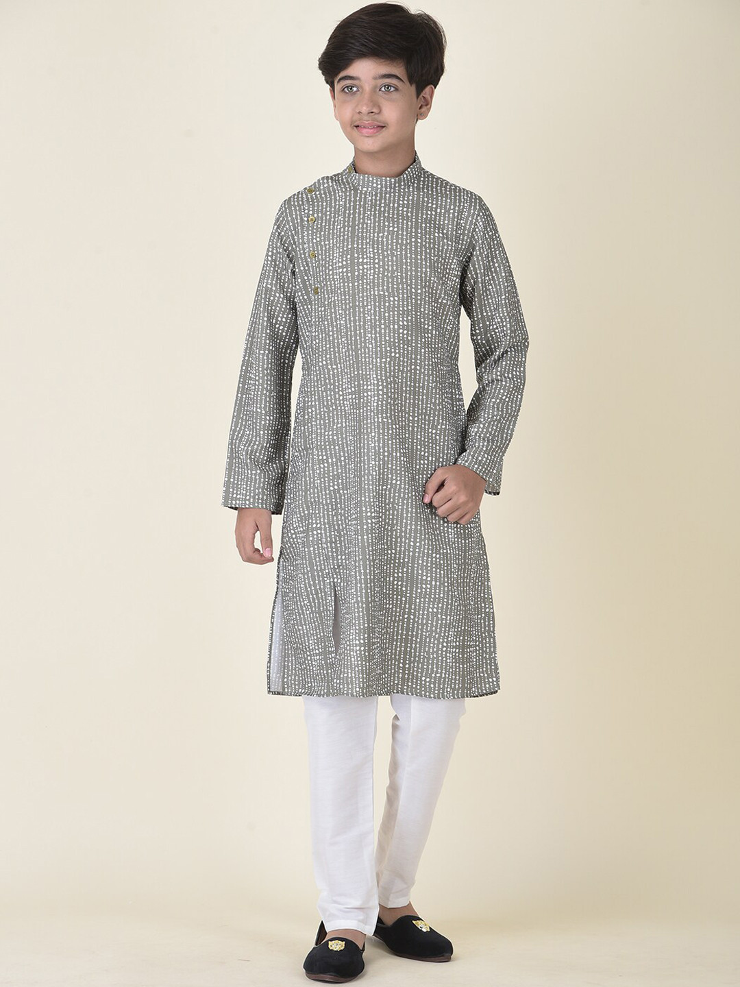 TABARD Boys Sea Green Printed Kurta