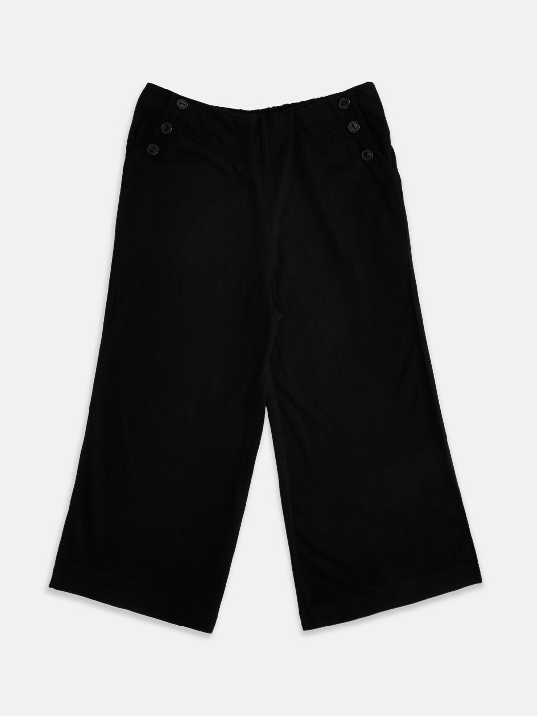 Pantaloons Junior Girls Black Culottes Cotton Trousers