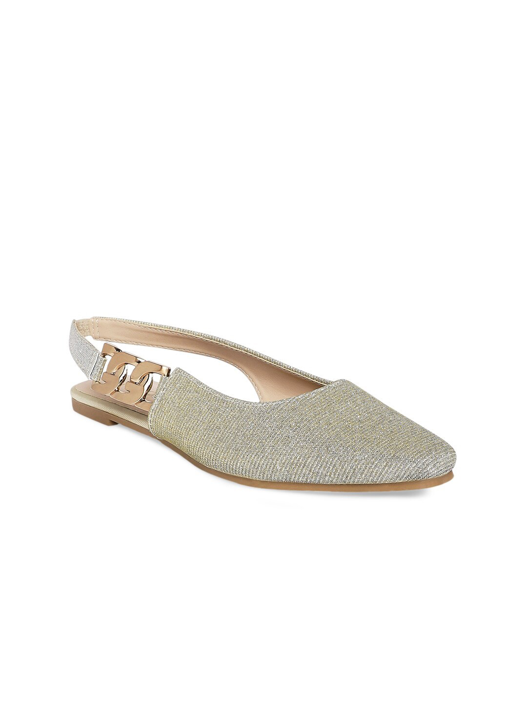 Forever Glam by Pantaloons Women Gold-Toned Printed Espadrilles