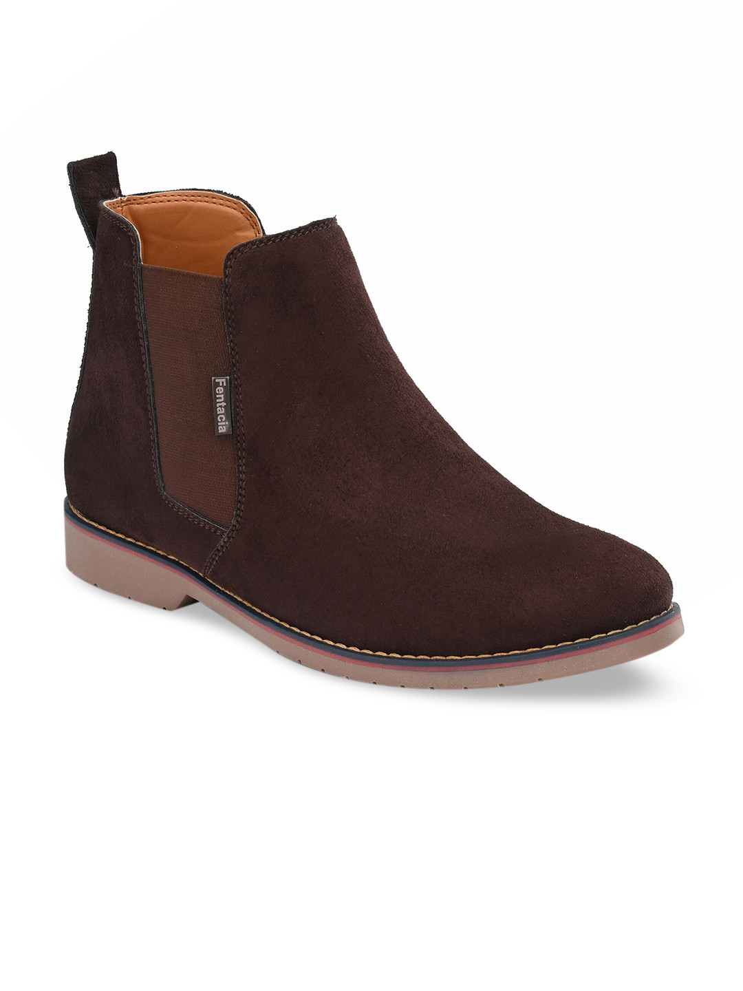Fentacia Men Brown Solid Chelsea Boots