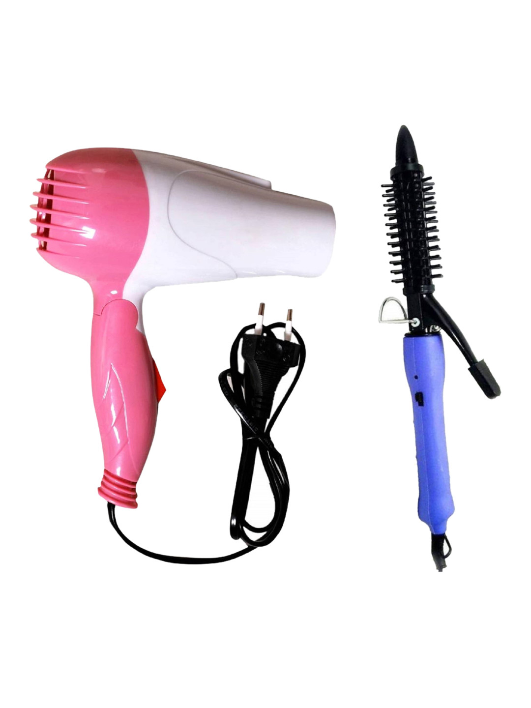 NIRVANI Unisex Set of 2 NV-1290 Hair Dryer 2 Speed Control 1000 Watt & AIO-16b Hair Curler
