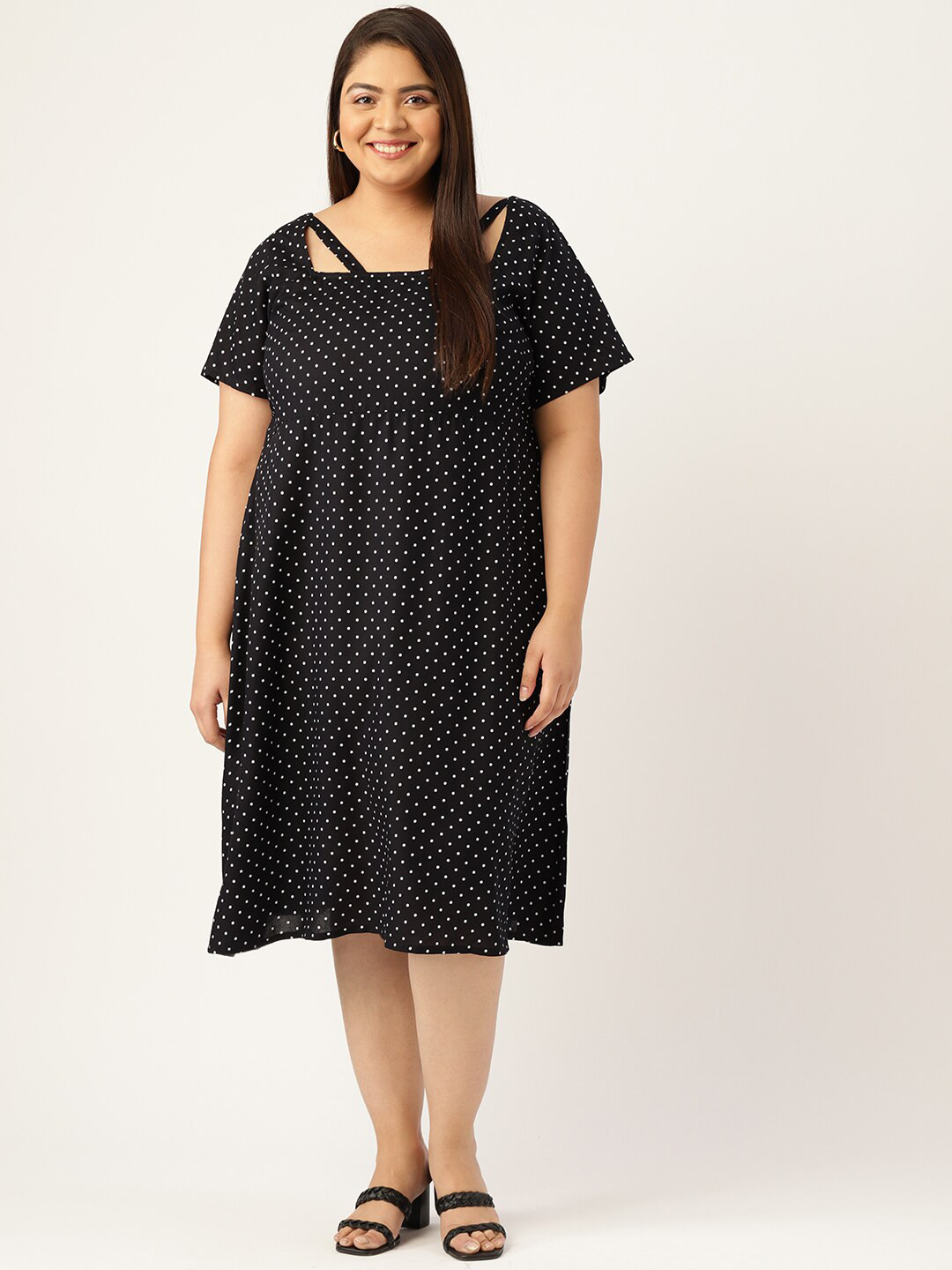 theRebelinme Plus Size Black A-Line Dress