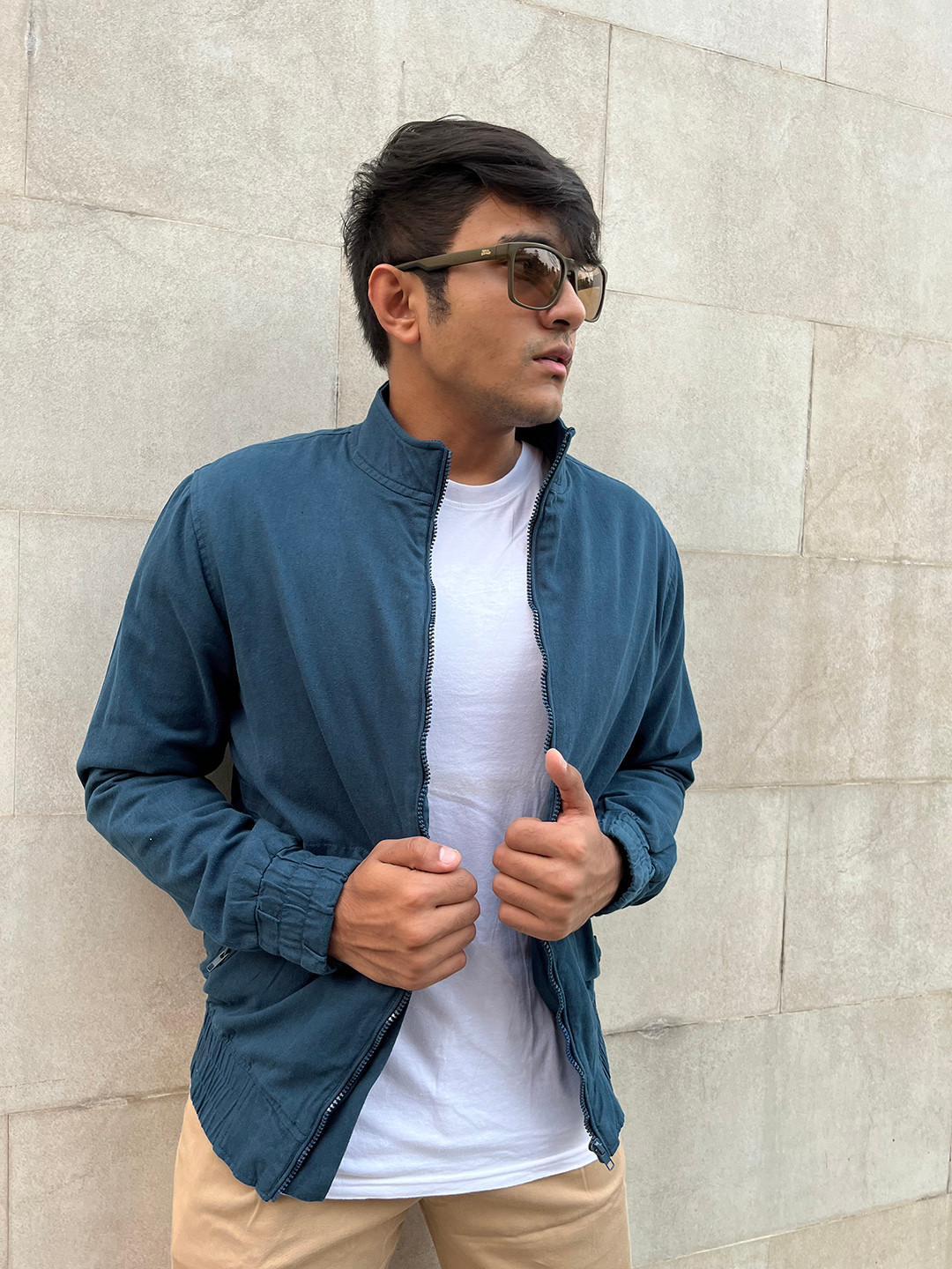 WROGN Men Teal Bomber Jacket