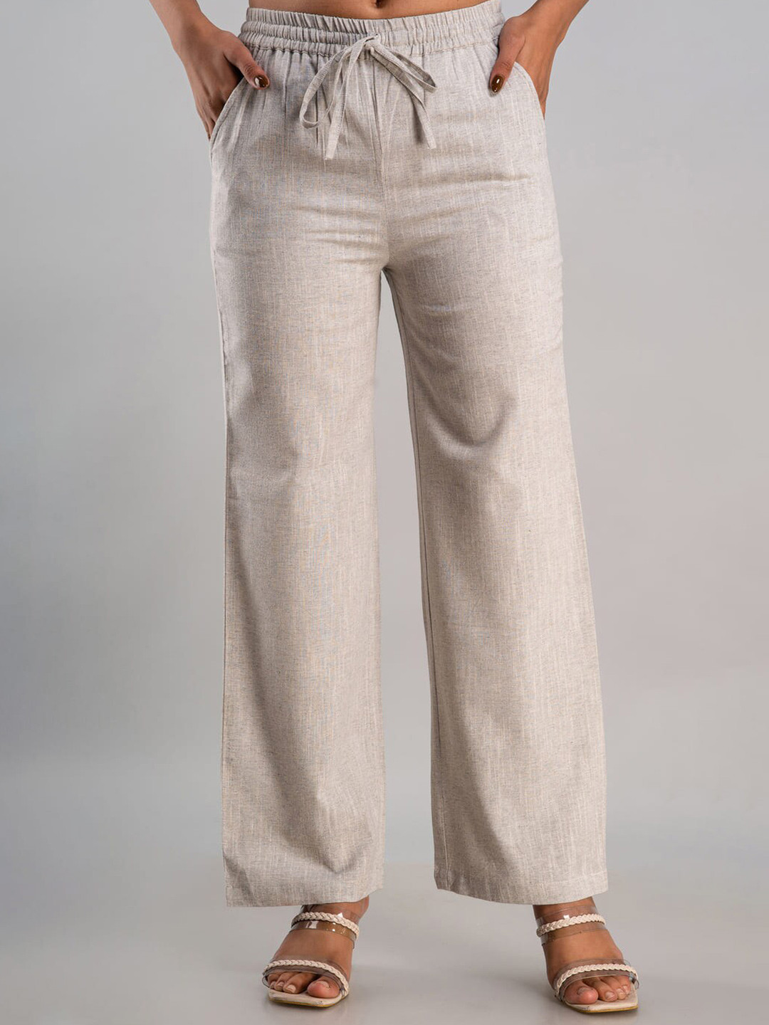 MAUKA Women Grey Solid Palazzo