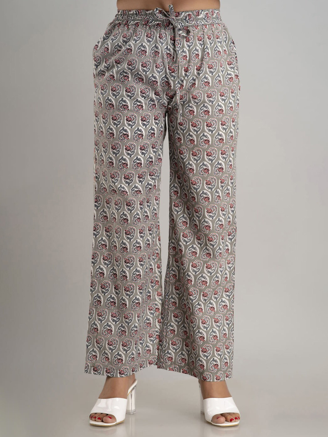 MAUKA Women Grey Printed Palazzo