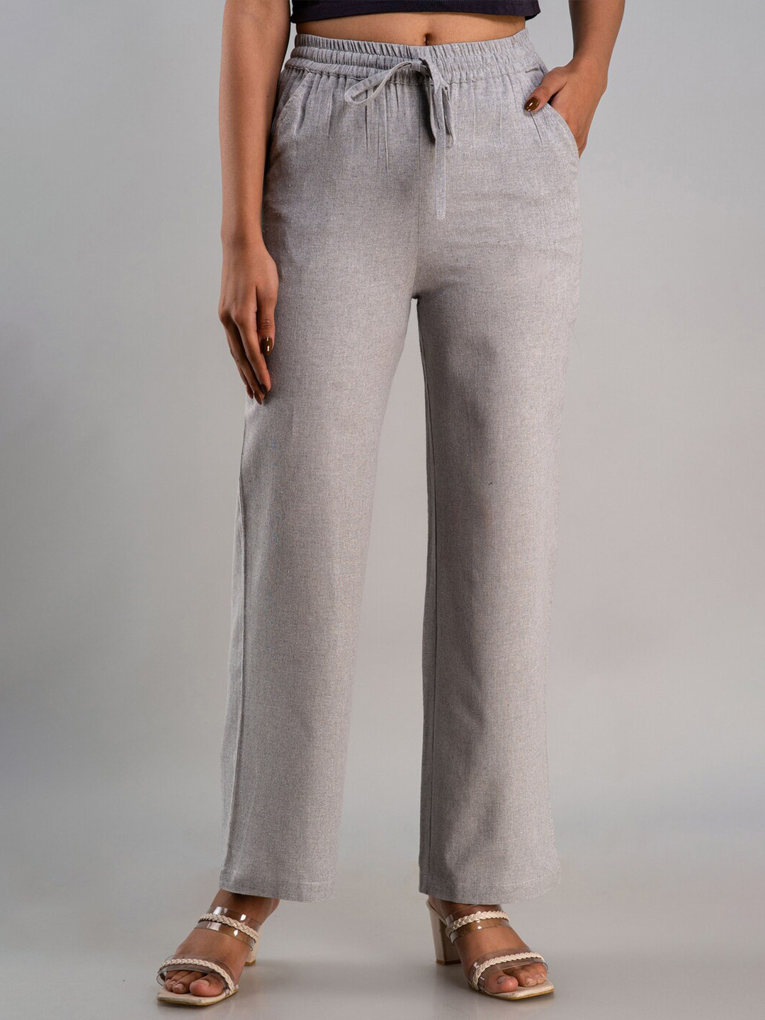 MAUKA Women Grey Solid Palazzos