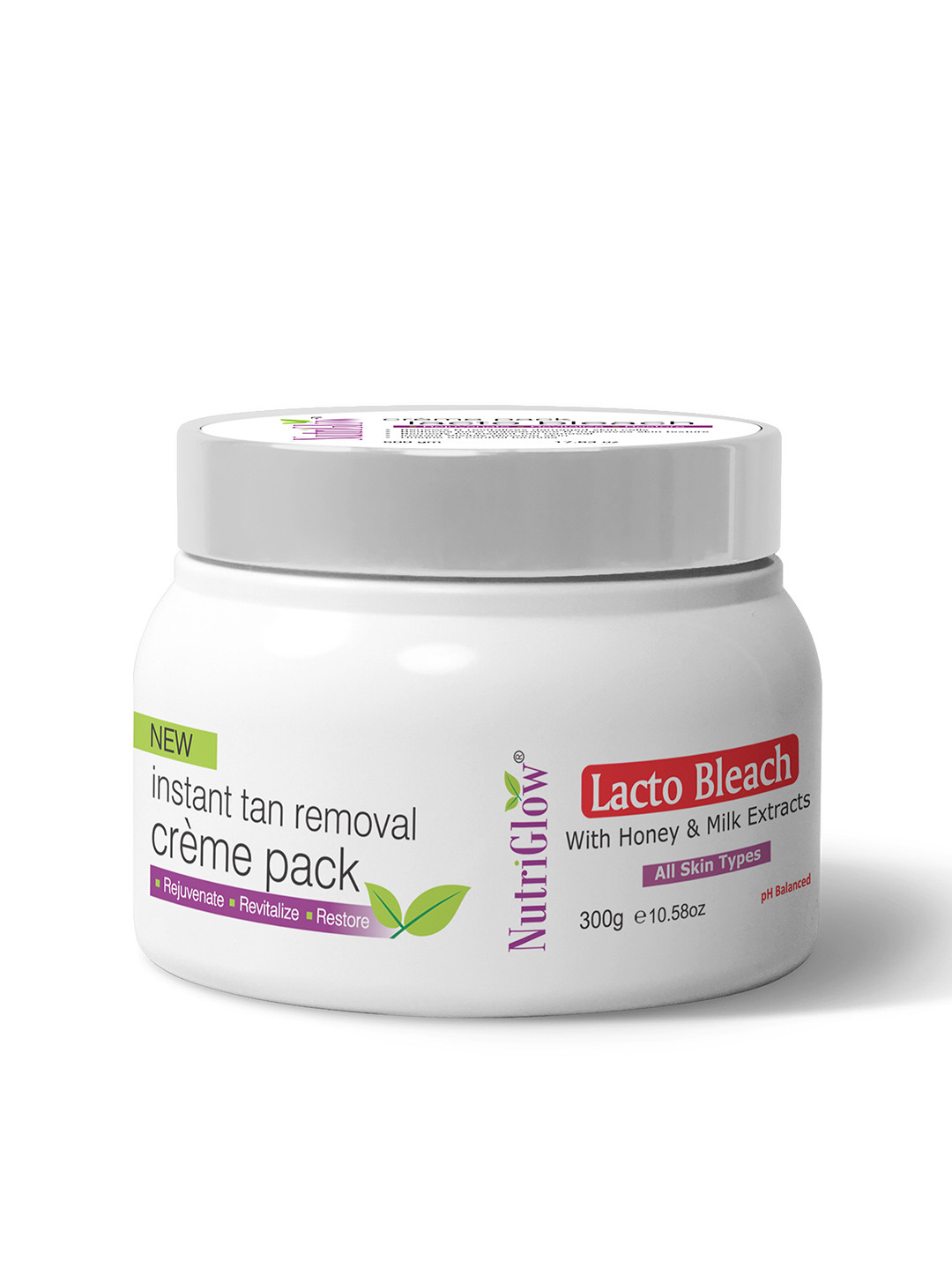 NutriGlow Lacto Bleach Tan Removal with Honey & Milk Extracts Creme - 500g