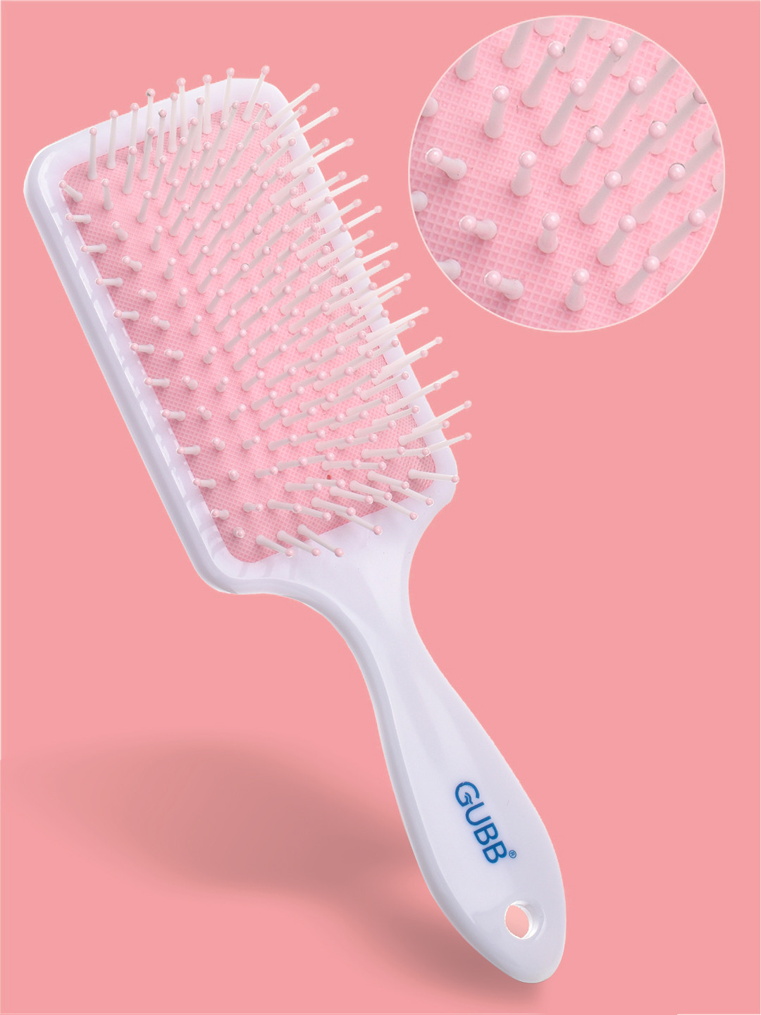 GUBB Tropical Bloom Paddle Hair Brush - Pink & White