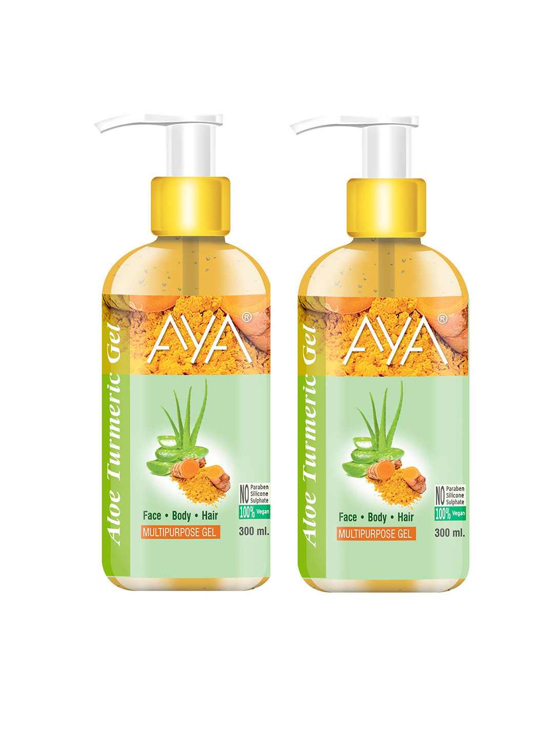 AYA Pack Of 2 Transparent Aloe Turmeric Gel - 300ml each