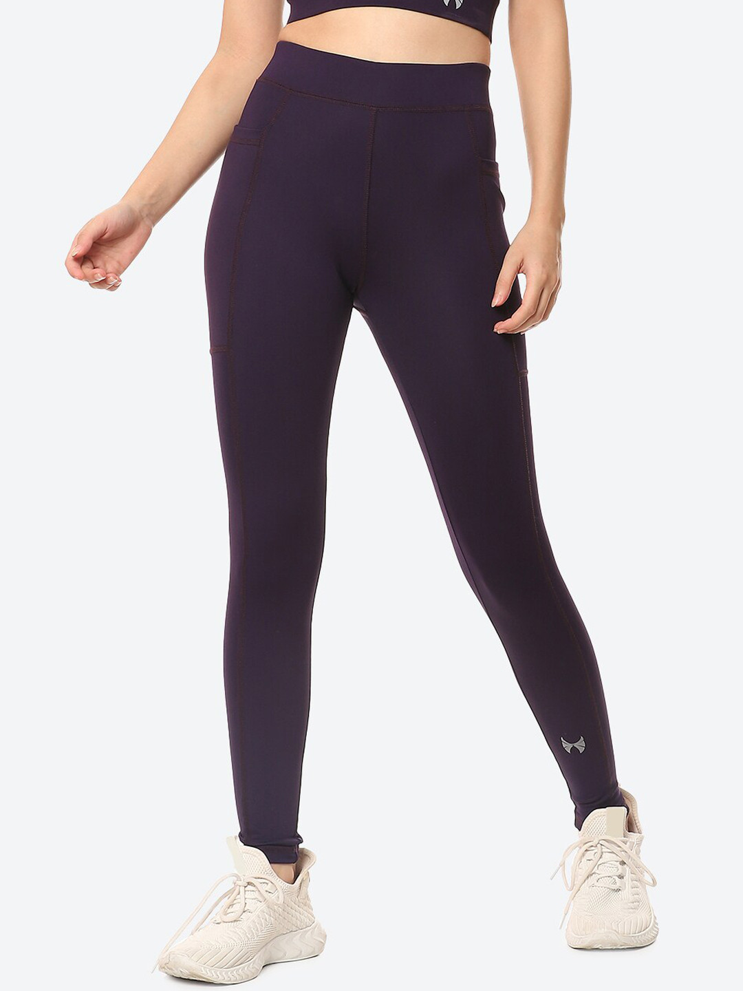 skyria Women Violet Solid Ankle Length Training Tights