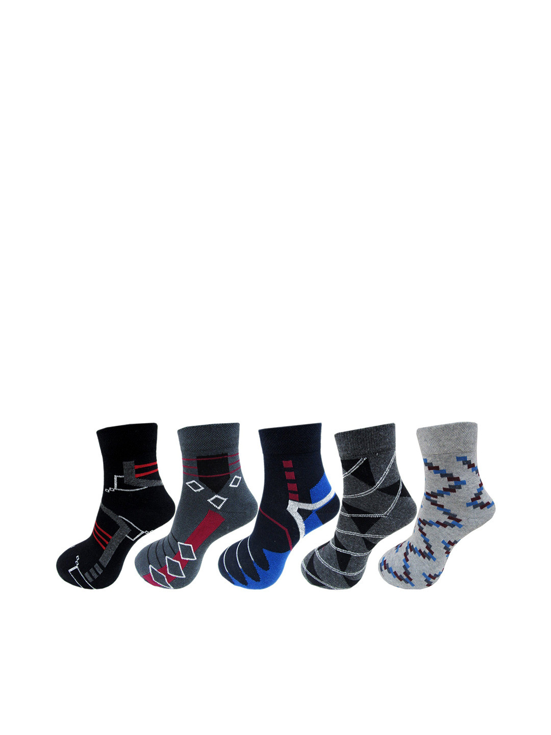 RC. ROYAL CLASS Men Pack Of 5 Multi-Coloured Patterned Ankle Length Socks
