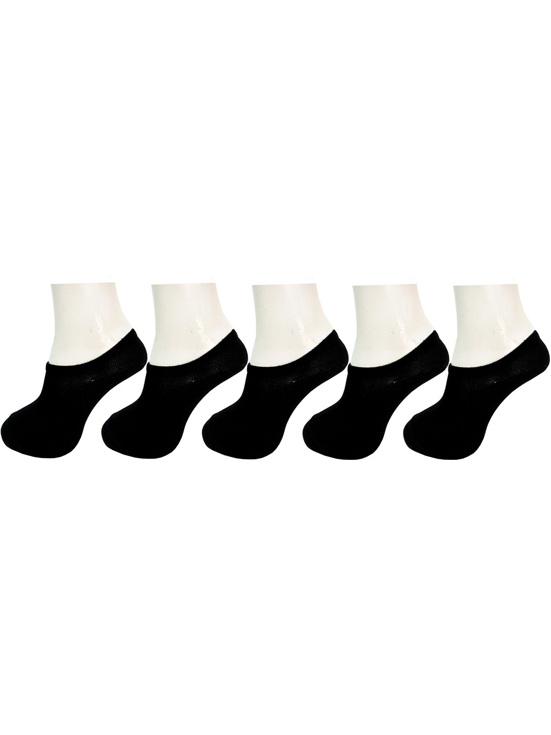 RC. ROYAL CLASS Pack Of 5  Men Black Solid Shoe Liner Socks