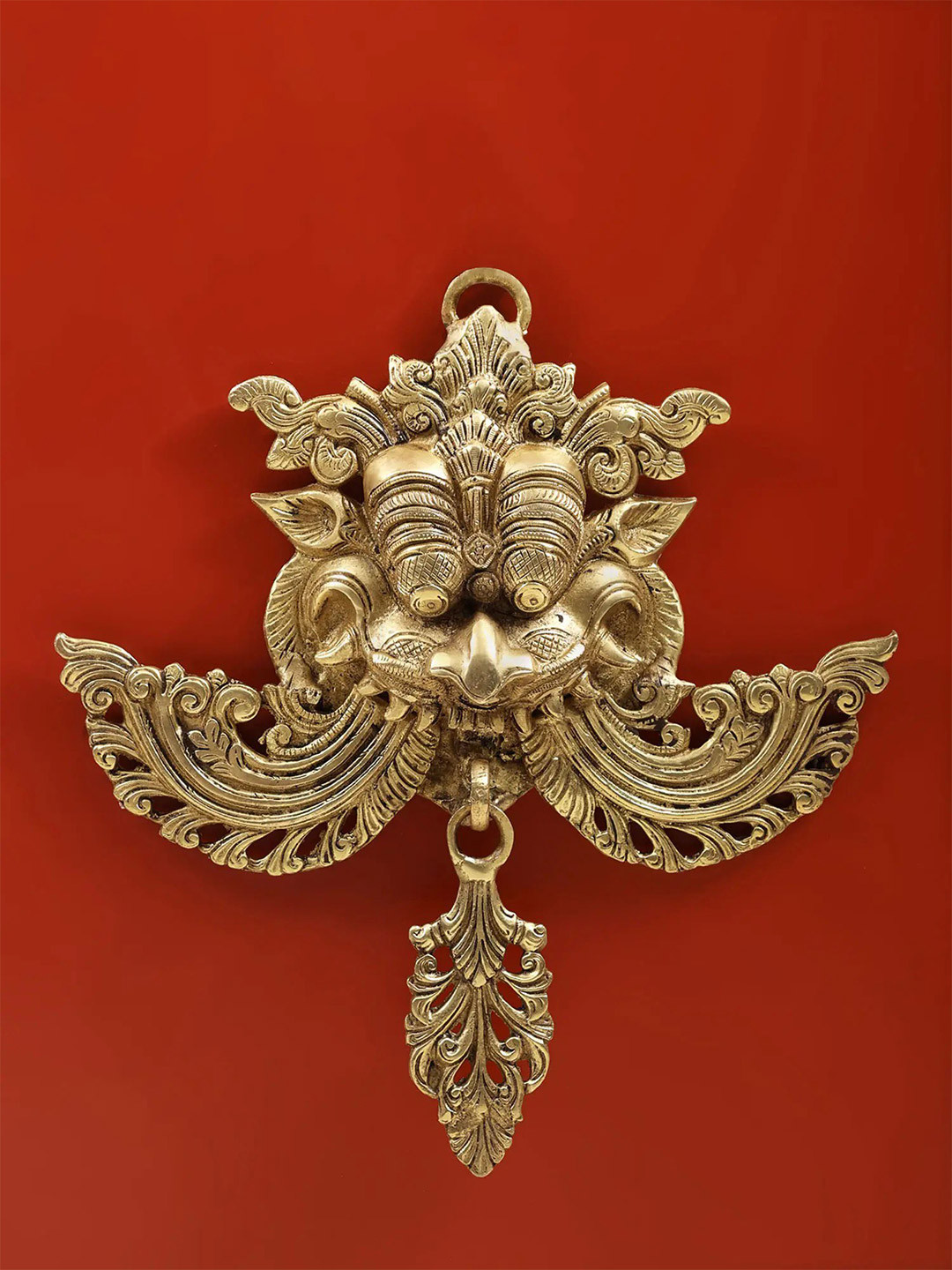 Exotic India Gold-Toned Kirtimukha Wall Art